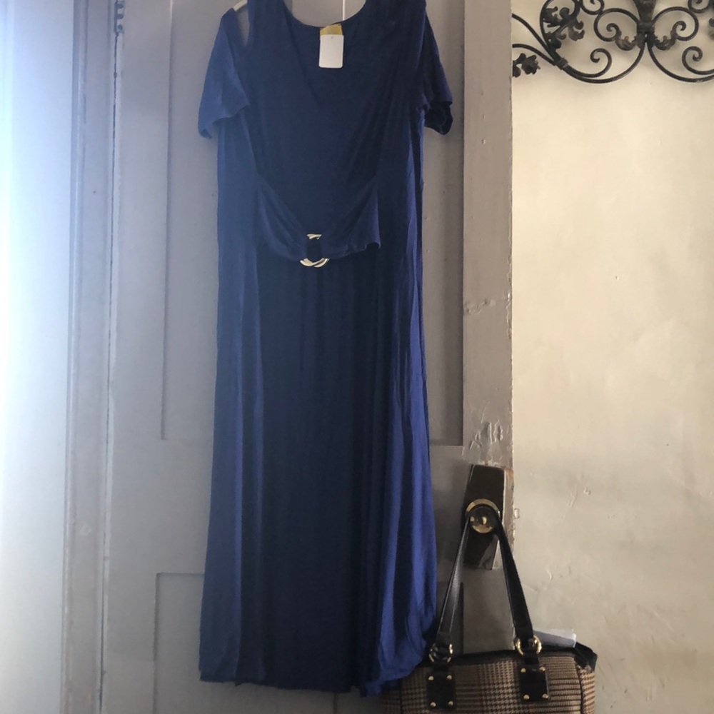 Size 2XL petite cold shoulder royal blue dress